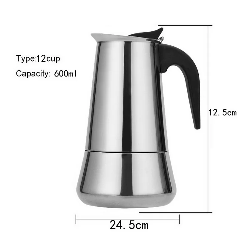 200ml4cup Big belly DIDIHOU 100/200/300/450 мл 2/4/6/9 чашек Портативный эспрессо Кофе Мока Нержавеющая сталь Кофе чайник из нержавеющей Кофе чайник - Цвет: 200ml4cup Big belly