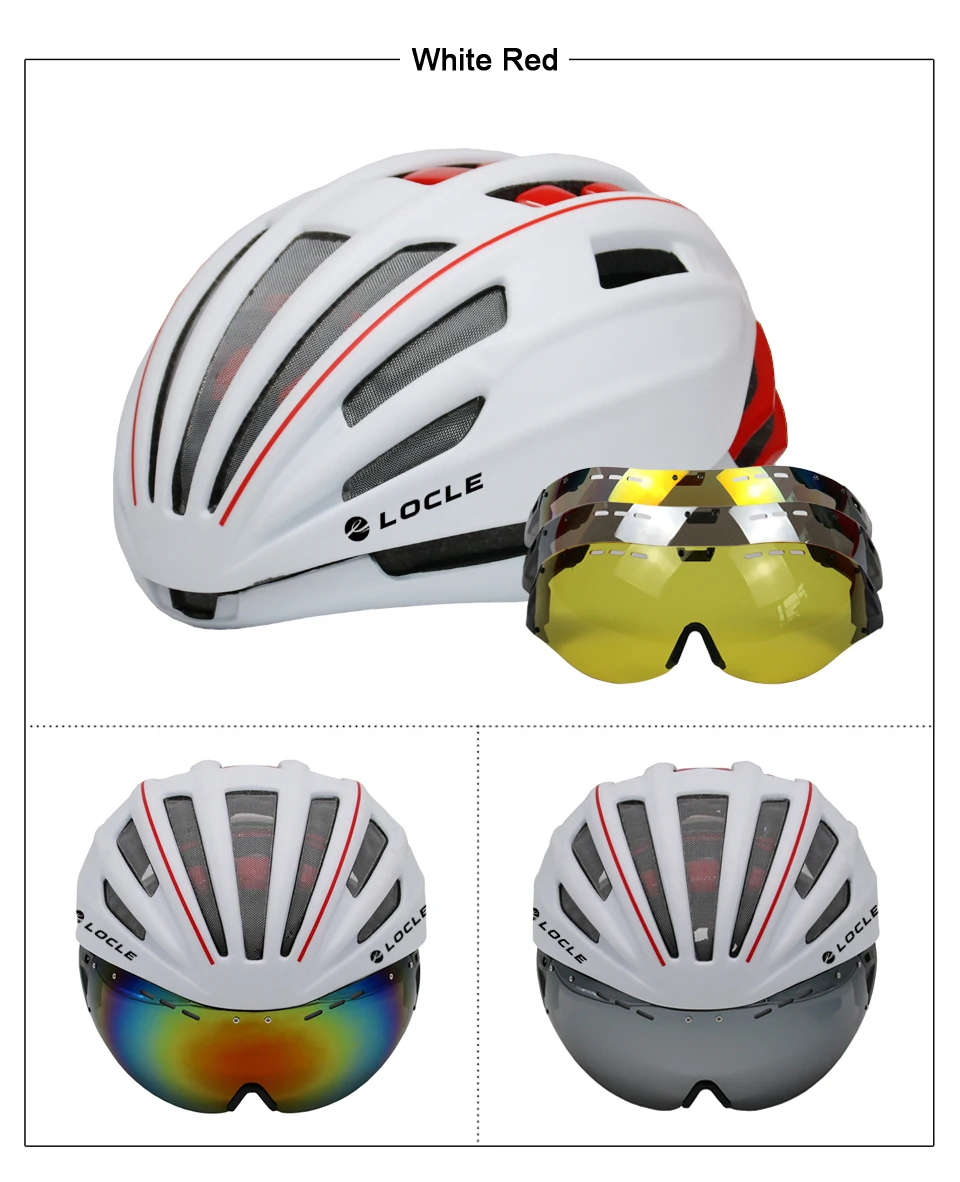 LOCLE Goggles велосипедный шлем двухслойный дорожный горный велосипедный шлем с линзой ультралегкий Casco Ciclismo велосипедный шлем 55-61 см