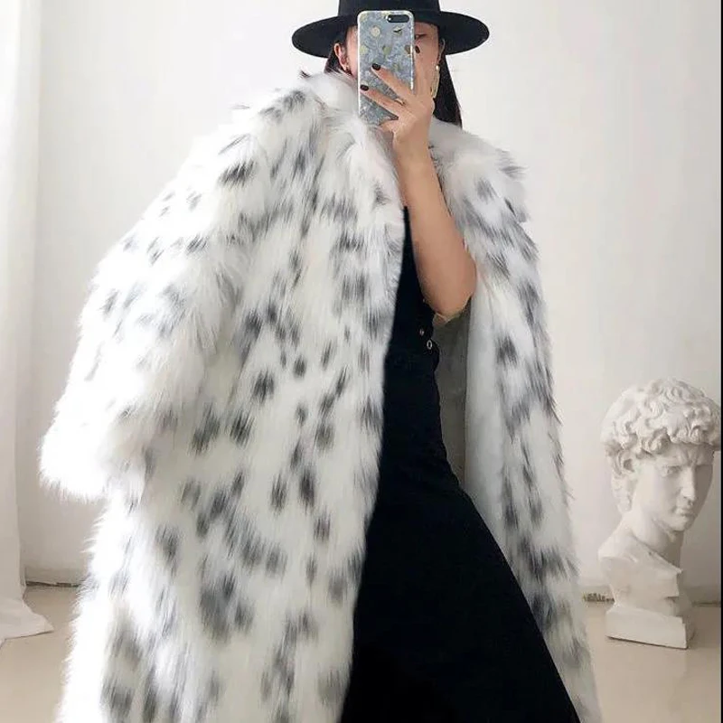 2021 Women's  Winter Thick Long Fur Overcoat  New Plush Coat Female Loose Faux Fox Fur High Quality Warmer Plush Jacket Coat