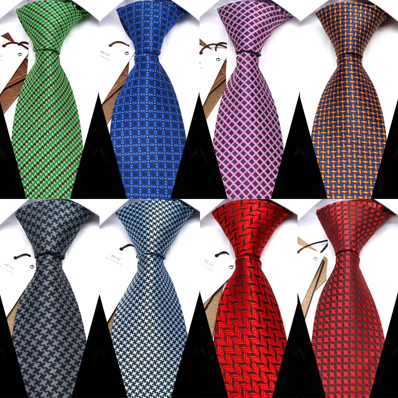YISHLINE 8CM Men Tie Fashion Classic Business Necktie Mens Casual Ties Wedding Party Designer Corbatas Para Hombre Gift | Аксессуары для