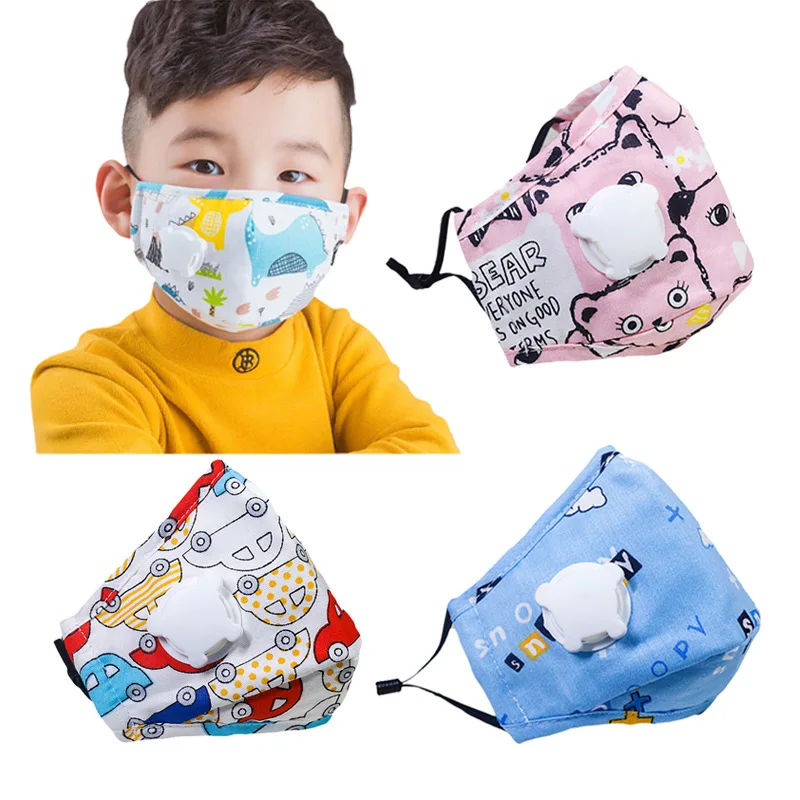 

Лицевая маска с фильтром PM2.5 для детей, девочек, мальчиков, хлопковые маски от пыли и загрязнения рот, респиратор с клапаном и активированным...