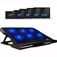 laptop cooler 2 usb ports and six cooling fan laptop cooling pad notebook stand for 12 15 6 inch for laptop