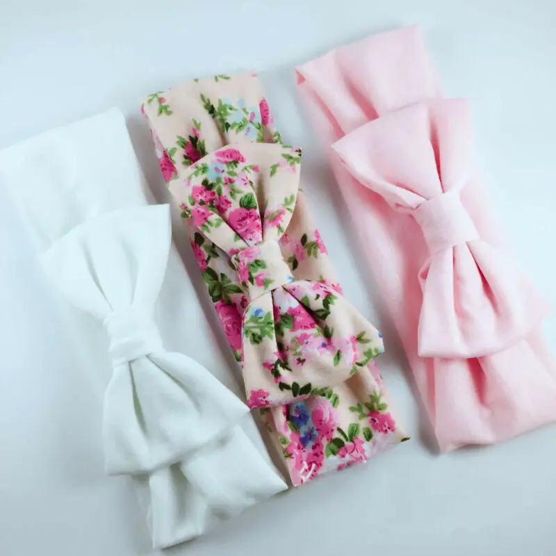 3PCS/Set Bow Newborn Baby Headband Elastic Hair Band Infant Girls Headbands Floral Headwear Kids Girl Accessories Set | Детская одежда