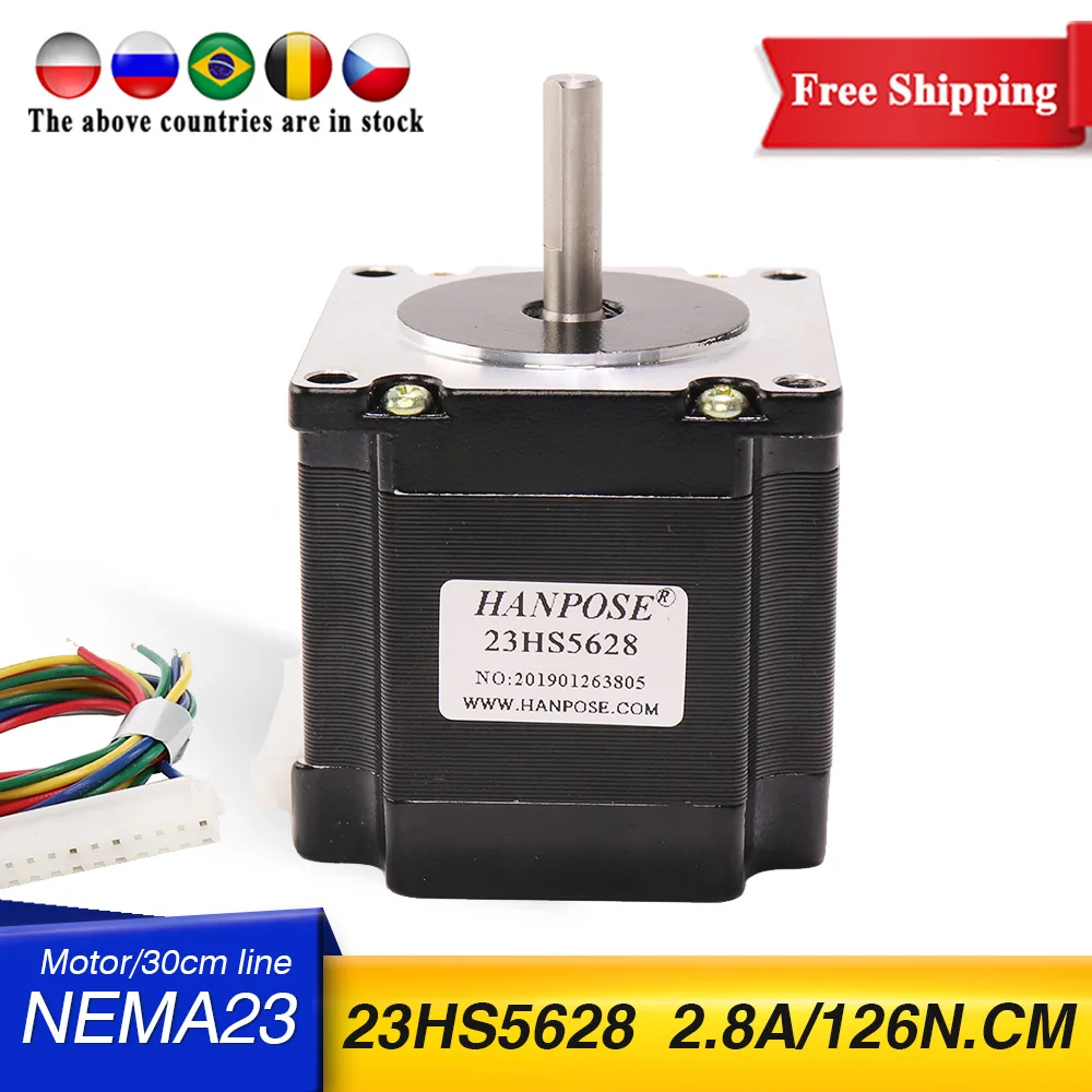 Шаговый двигатель Nema23 4 lead 165 Oz in 23HS5628 56mm 2.8A 57 для монитора 3D принтера|nema 23|stepper motor