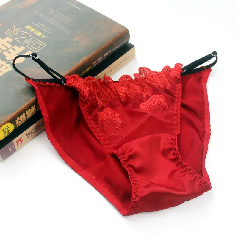 100% шелк тутового шелкопряда Женские брифы сексуальные трусики из натурального