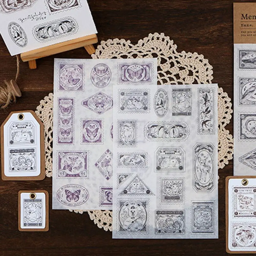

Creative Retro Stickers Style Memory Garden Series Account Diy Supplies Hand School Sticker Stationary Decoration Scrapbook V6T7