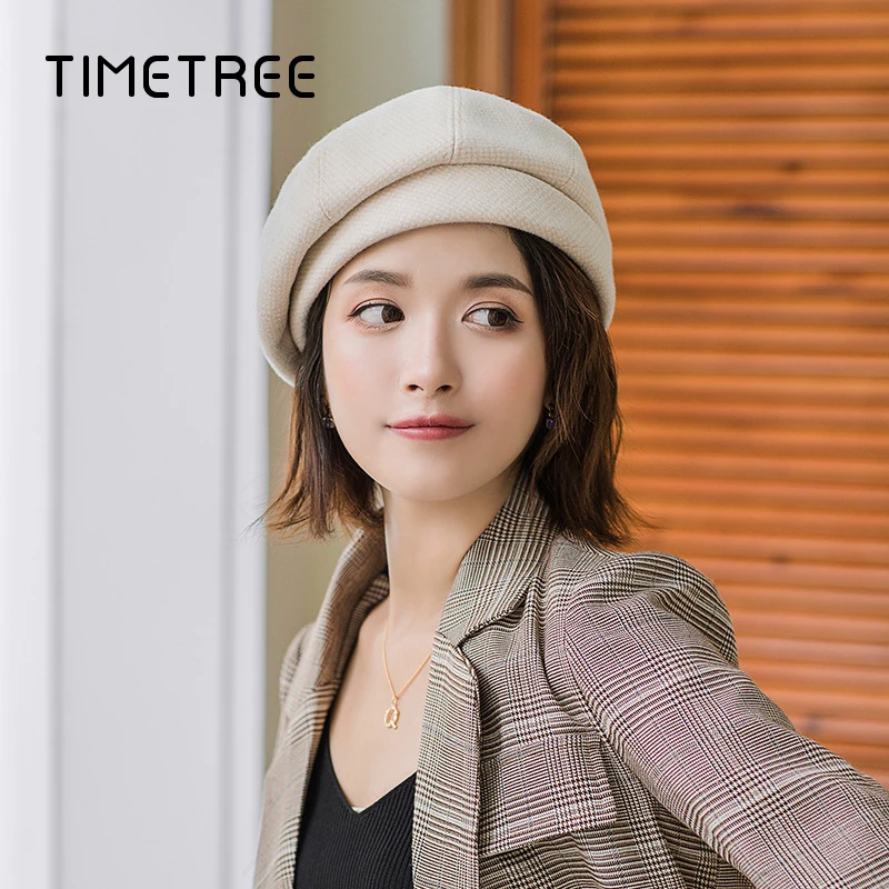 Модная трендовая теплая зимняя плюшевая утепленная Шапка бини женские