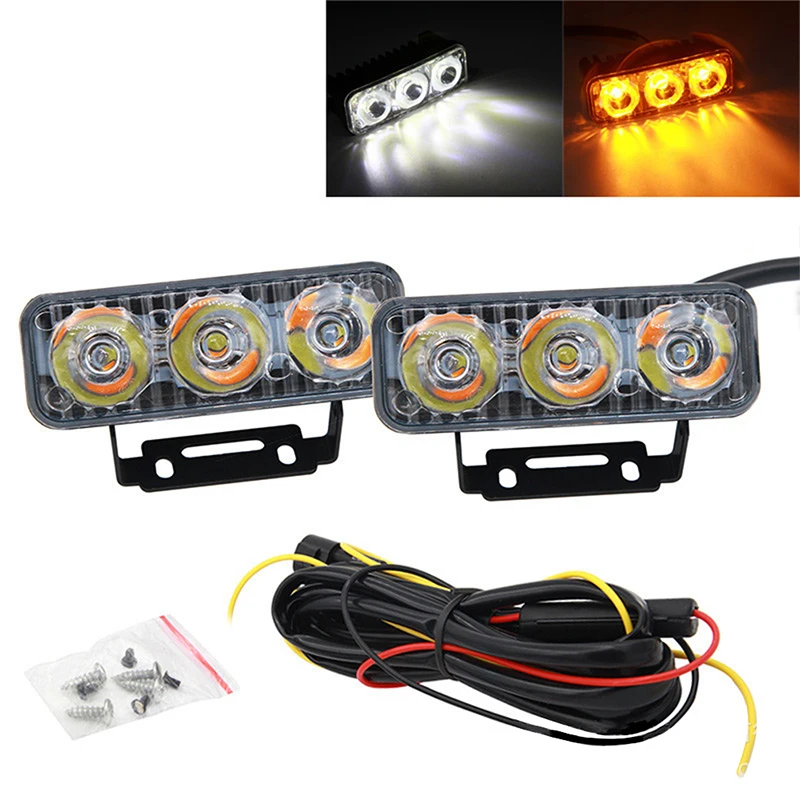 YOLU белый желтый Поворотный Светильник универсальные дневные ходовые огни