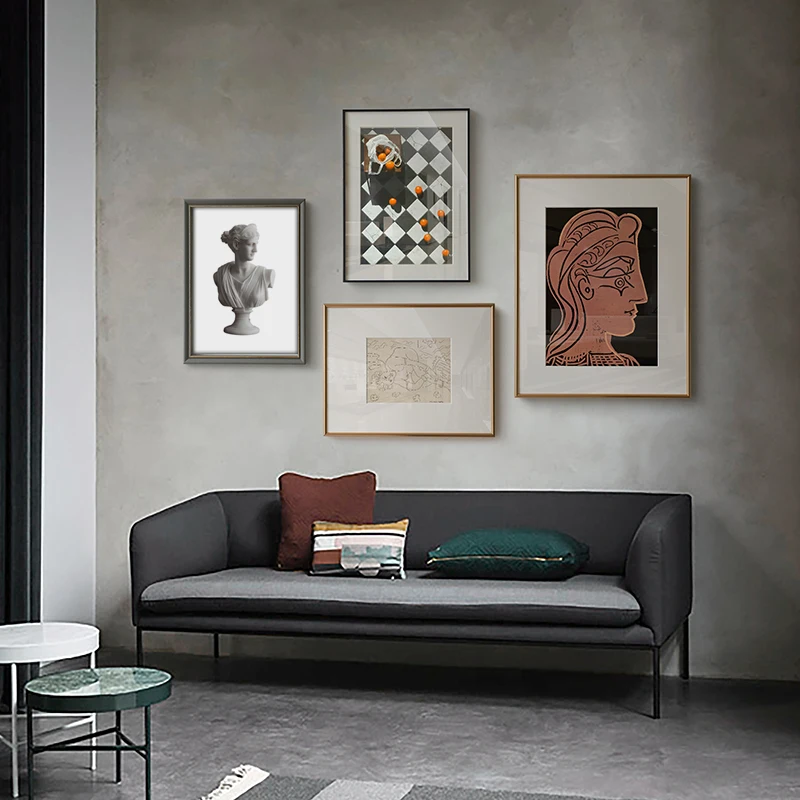 Ретро Скандинавская нишевая искусство абстрактная линия фигурка легкая