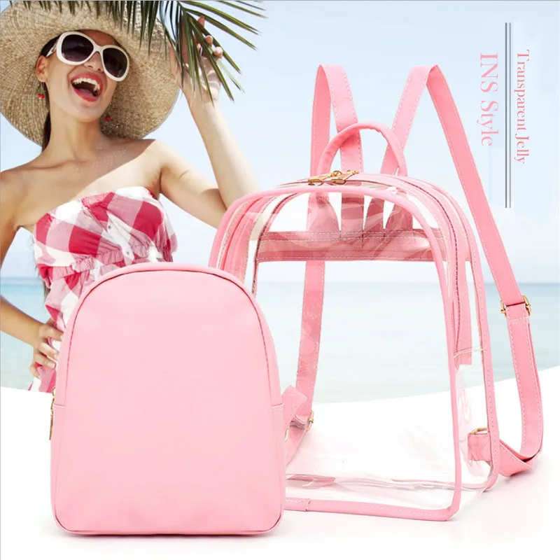 Новинка 2019 г. милый прозрачный рюкзак из прозрачного пластика Женская дорожная