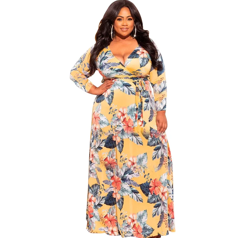 

2022 Сексуальное Тонкое длинное платье с глубоким V-образным вырезом, женское платье с принтом, длинное платье в городском стиле для ночного к...