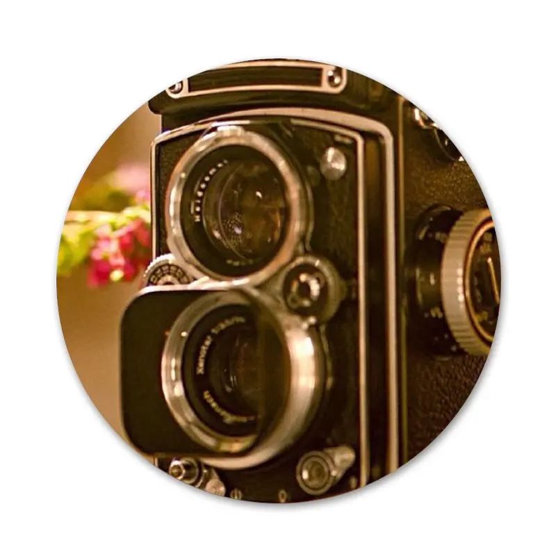 58mm cool pattern broken camera icons pins badge decoration brooches metal badges for clothes backpack decoration free global shipping