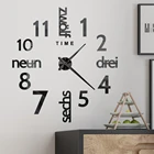 Современные большие настенные часы, 3D зеркальные наклейки, уникальные часы с большими цифрами, украшение сделай сам, настенные часы, художественные наклейки, наклейка, Современное украшение для дома