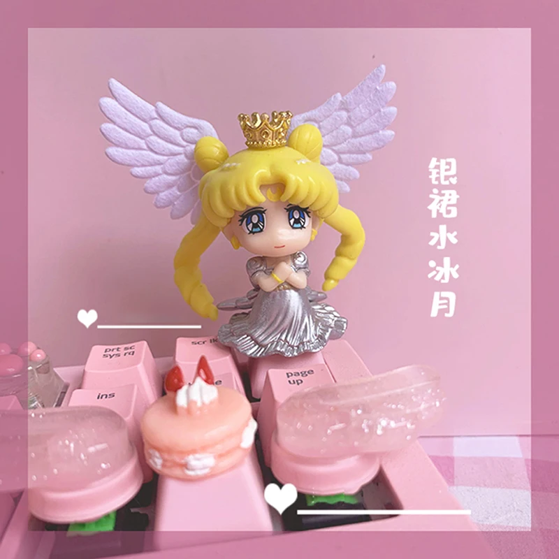 

Three-dimensional Personalized Cartoon Key Cap Beautiful Girls Artificial Decoration Keycaps For Pink Keyboard R4 Height Switch