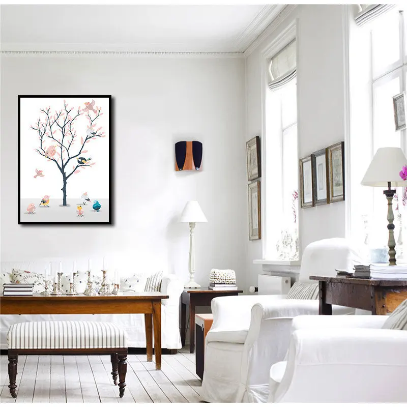 Картина на холсте с изображением милой птицы постеры для детской комнаты