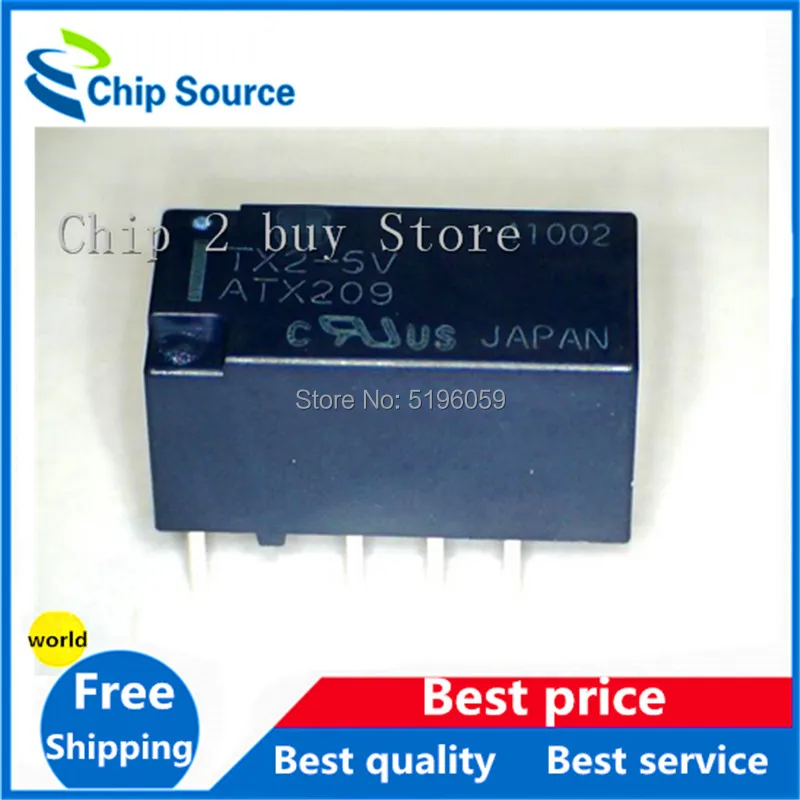 5 шт./лот TX2-5V ATX209 DIP-8 реле Телеком DPDT 2A 5VDC телекоммуникационное (2 формы C) через