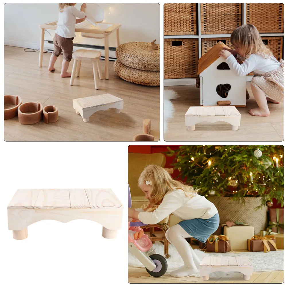 

1pc Wood Toilet Stool Non-slip Footstool Kids Footstool Heightening Footstool