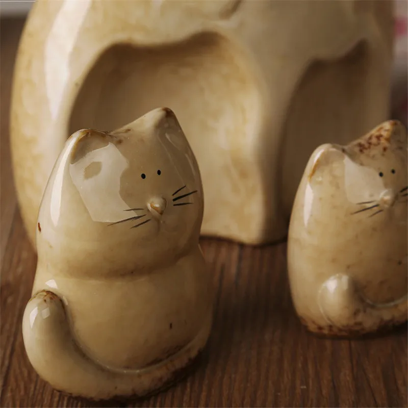 3 шт./компл. милые фигурки кошек креативные миниатюры украшения для семьи офисный