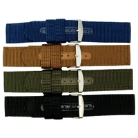 watch band outdoor sports nylon nato strap 18mm 20mm 22mm 24mm handmade canvas watchband steel metal needle buckle