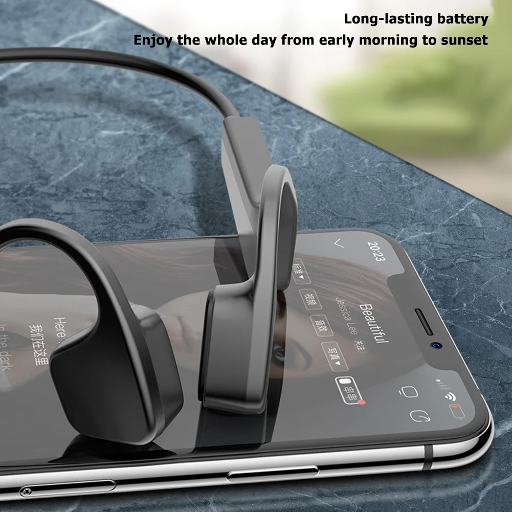 

Bluetooth Wireless Earphones IPX5 Stereo Bone Conduction Headphone with MIC Multi-functional Smart Mobile Phone Accessaries