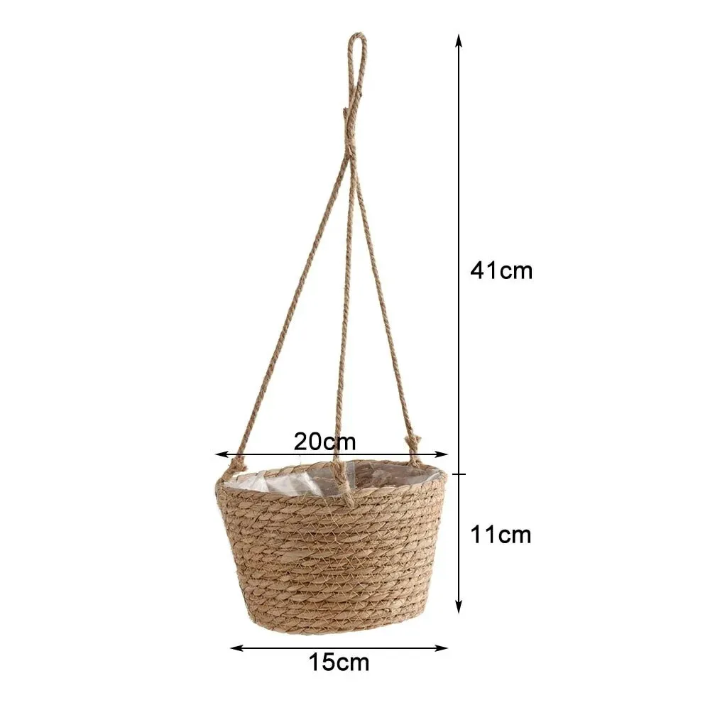 

Garden Plant Pot Storage Basket Jute Rope Hanging Planter Woven Indoor Outdoor Flower Holder Macrame Plant Hangers Home Decor