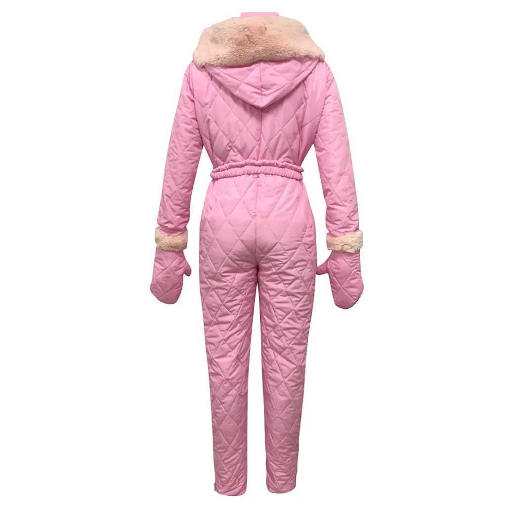 Комбинезон зимнее пальто женский модный Повседневный плотный костюм для