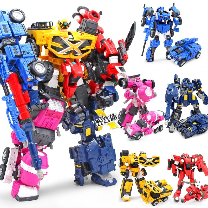 Игрушечный мини робот трансформер Force X 18 см набор 5 в 1 вольт для мальчиков из