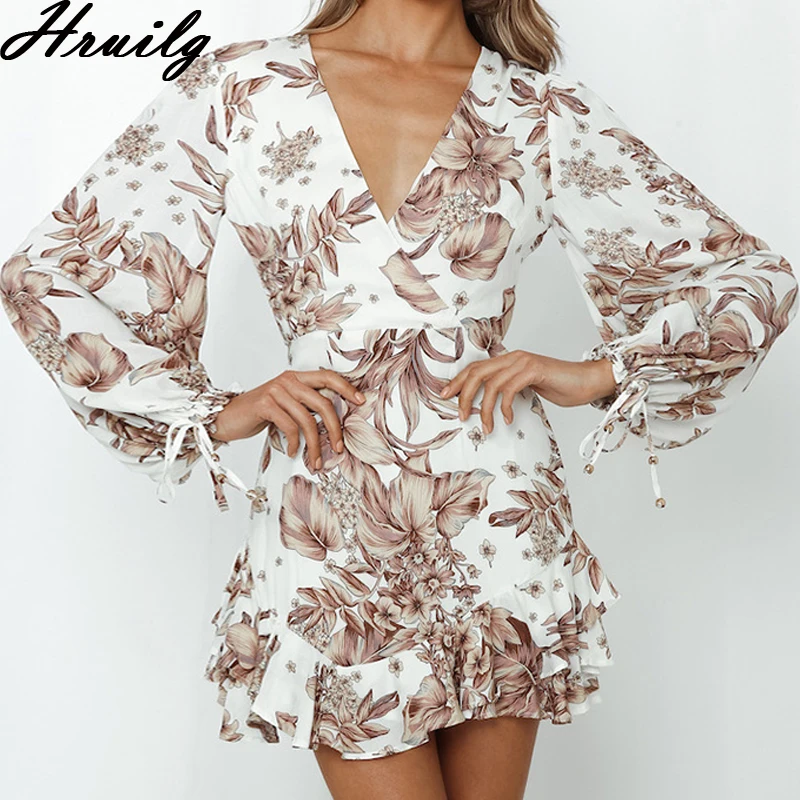 

Платье женское ТРАПЕЦИЕВИДНОЕ с цветочным принтом, V-образным вырезом и открытой спиной