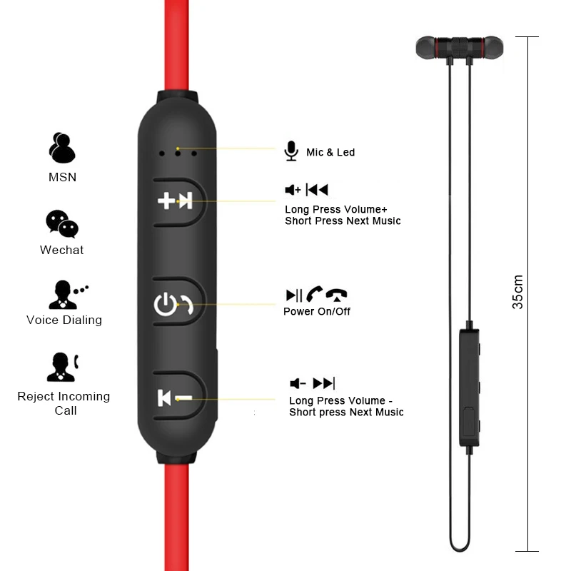 2020 Новинка 5 0 Bluetooth-наушники спортивные магнитные беспроводные наушники