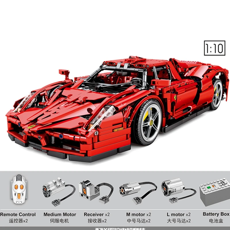 MOC супер красный Enzo Racers LaFerrari гоночный спортивный автомобиль строительные блоки наборы кирпичи подарок для детей игрушка совместимая техника