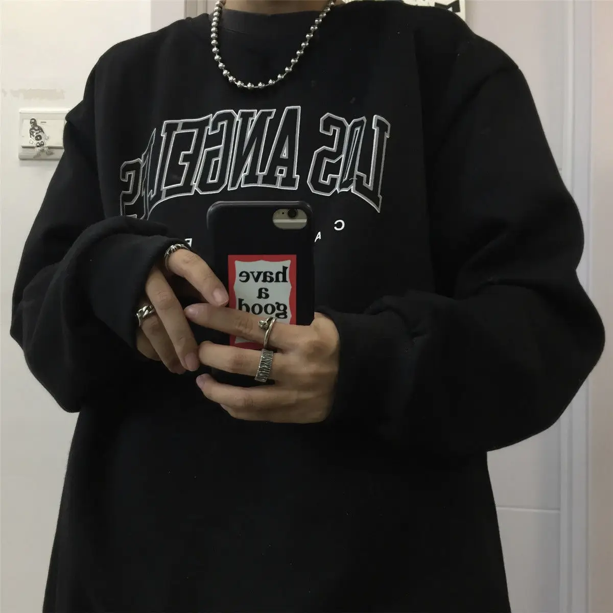 Женский эластичный свитшот с круглым вырезом свободного покроя | Женская одежда