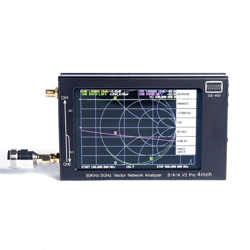 

Векторный анализатор сети GS400 3G Портативный 50 кГц-Гц NanoVNAV2 3G корпус из алюминиевого сплава с 4-дюймовым ЖК-дисплеем TFT