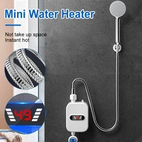 3500w mini tankless lcd digital water heater instant waterproof hot faucet kitchen heating thermostat intelligent energy save