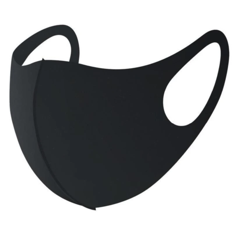 Маска для рта черная моющаяся многоразовая Пылезащитная с заушными петлями 50