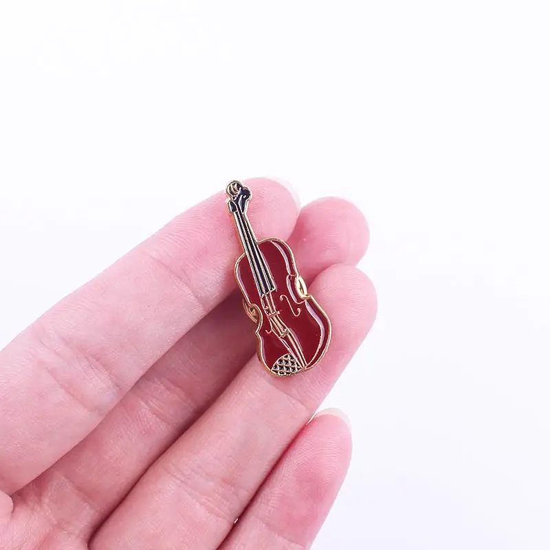 Модные Винтажные броши в виде скрипки металлические искусственные Броши для