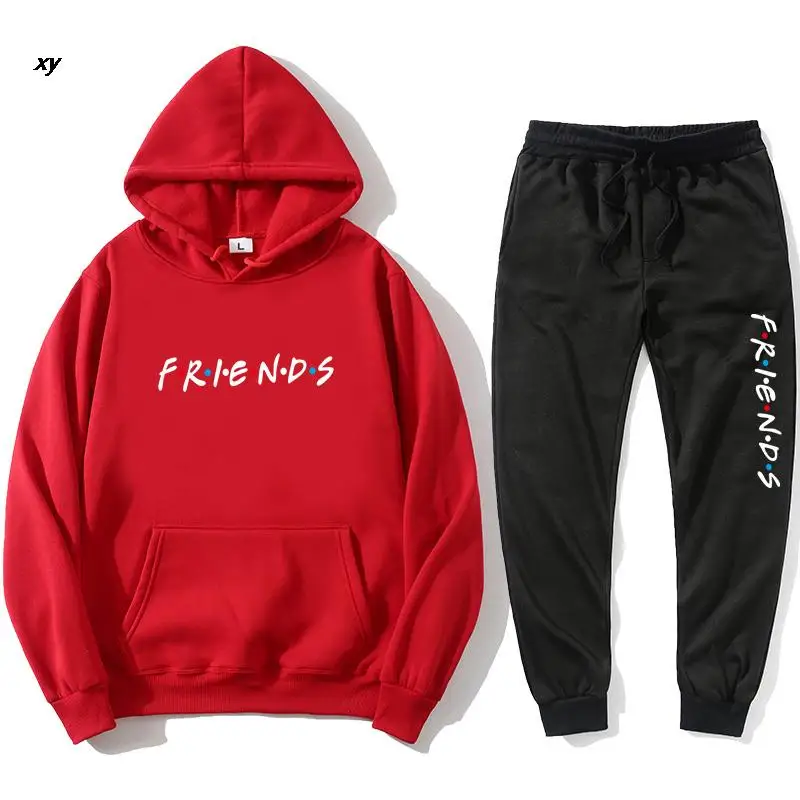 

2020 new popular friends letter print Hoodie + sports pants autumn men's street leisure fashion Hoodie track and field jogging S