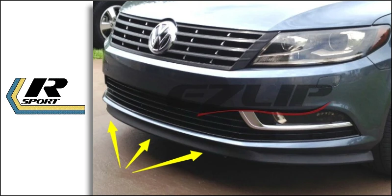 Дефлектор губ бампера для Volkswagen VW Passat CC передняя юбка спойлера ДЛЯ вентиляторов