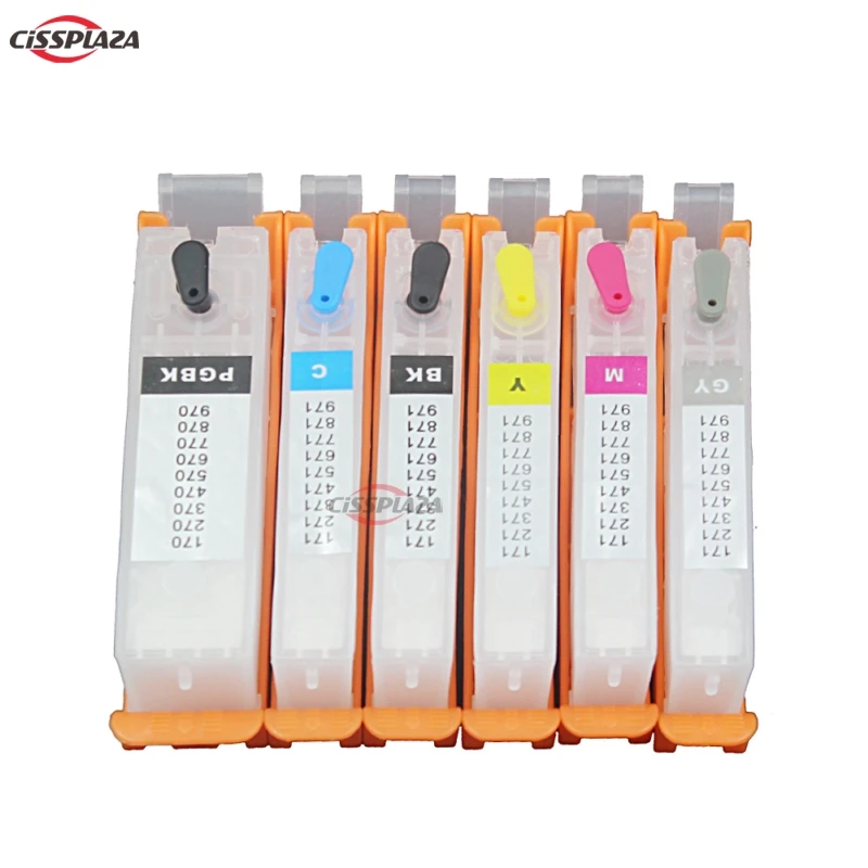 

CISSPLAZA 6pcs BCI-370 BCI-371XL Refill ink Cartridges compatible for Canon PIXUS MG7730 MG6930 TS9030 TS8030 printer