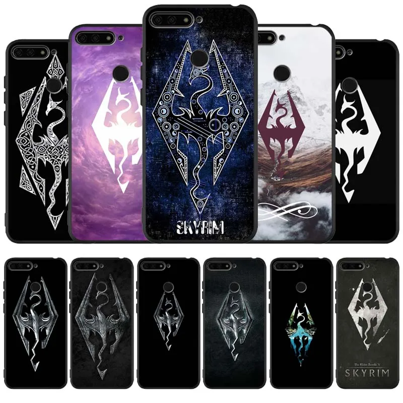 Чехол для телефона с логотипом skyrim черный силиконовый чехол honor 30 20 Pro 8 8X 9 10 Lite Mate |