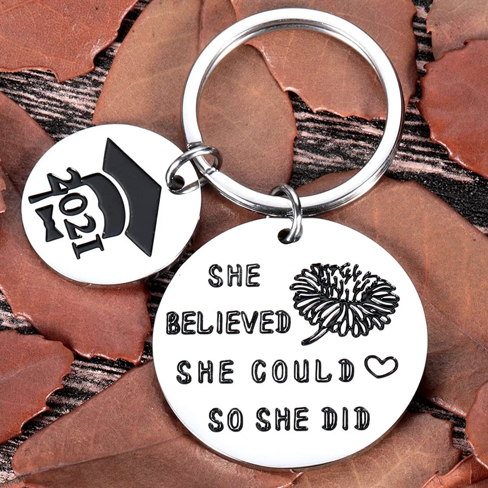 

2022 Graduation Keychain Gift for Her Graduates Masters Students College Medical High School Inspirational Gift for Women Girls
