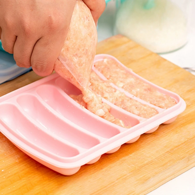 

1 Pcs Silicone Six-Hole Sausage Making Mold Hot Dog Package Mold Bread Baking Die Sausage Maker Sausage Mold