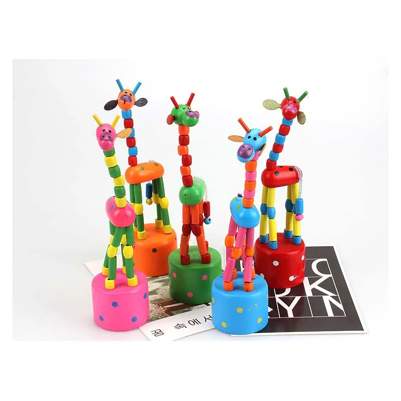 Simulation Intelligence Dancing Stand Colorful Rocking Giraffe Wooden Toy Houten Speelgoed Blocks Oyuncak Brinquedo Kids Toys | Игрушки и