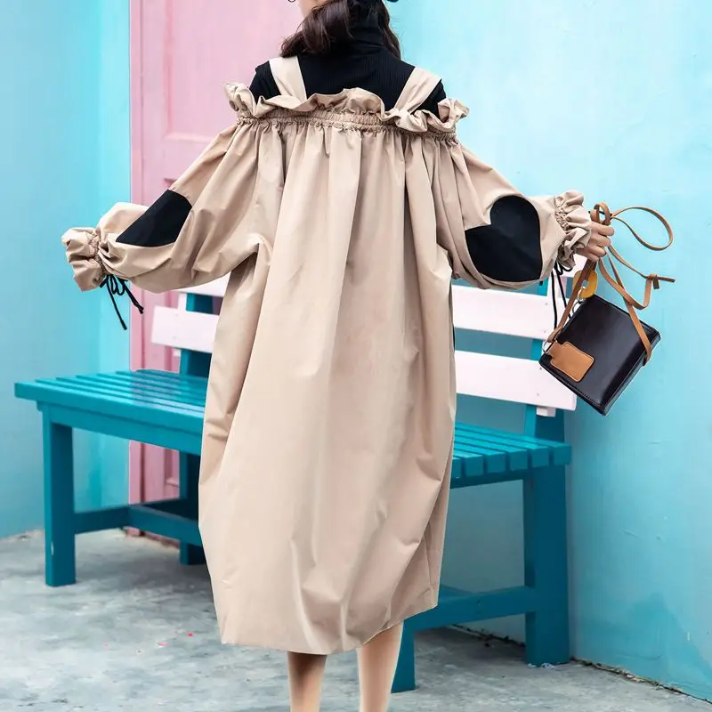 Весна-осень новые свободные длинные платья с контрастными сердечками открытыми