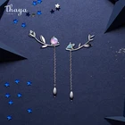 Женские серьги-гвоздики Thaya, серебристые, фиолетовые, с цирконом, ювелирные украшения на лето