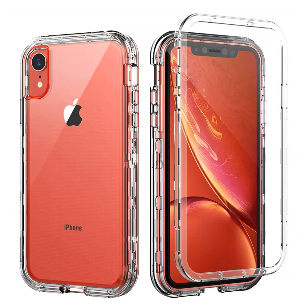 IPhone XR чехол для телефона прозрачный три в одном ударопрочный защитный чехол Xs MAX применимо 6 S 7-8 Plus