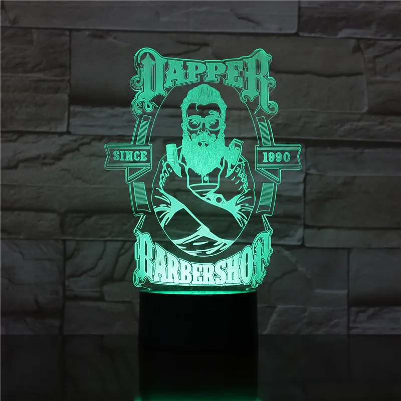 Ночная светодиодный ная 3D лампа для парикмахерской романтическая настольная