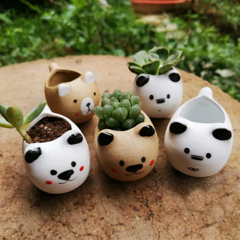 

Animal Flower Pot Ceramic Vase Planter Desktop Ornaments Home Decor Garden Pot Succulent Pot Plant Mini Garden Accessories