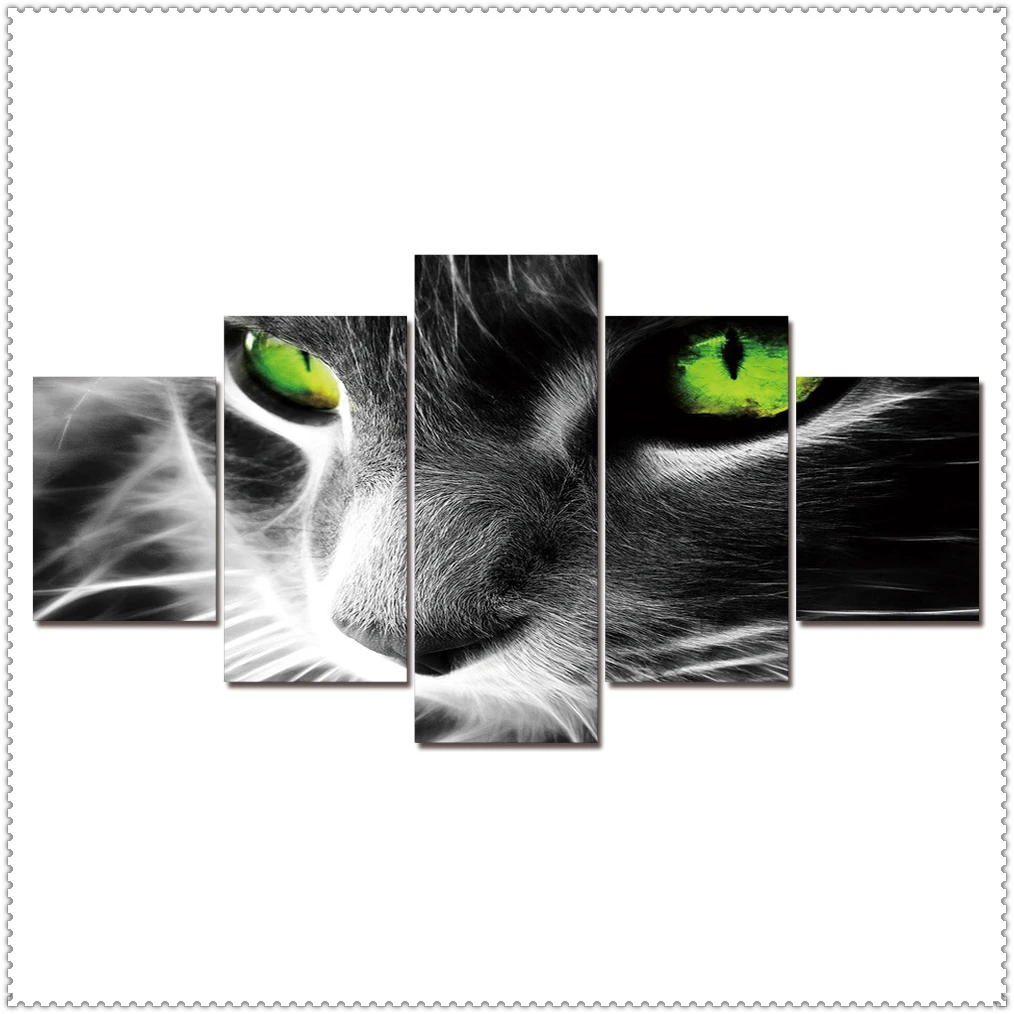 

HD 5 Pieces Pet Cat Animal Pictures Posters Wall Art Home Decor for Living Room Painting on The Wall Cat Pet Pictures Wall Art