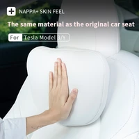 for tesla model 3model y headrest and lumbar support neck pillow high quality leather seat cushion headrest car accessories