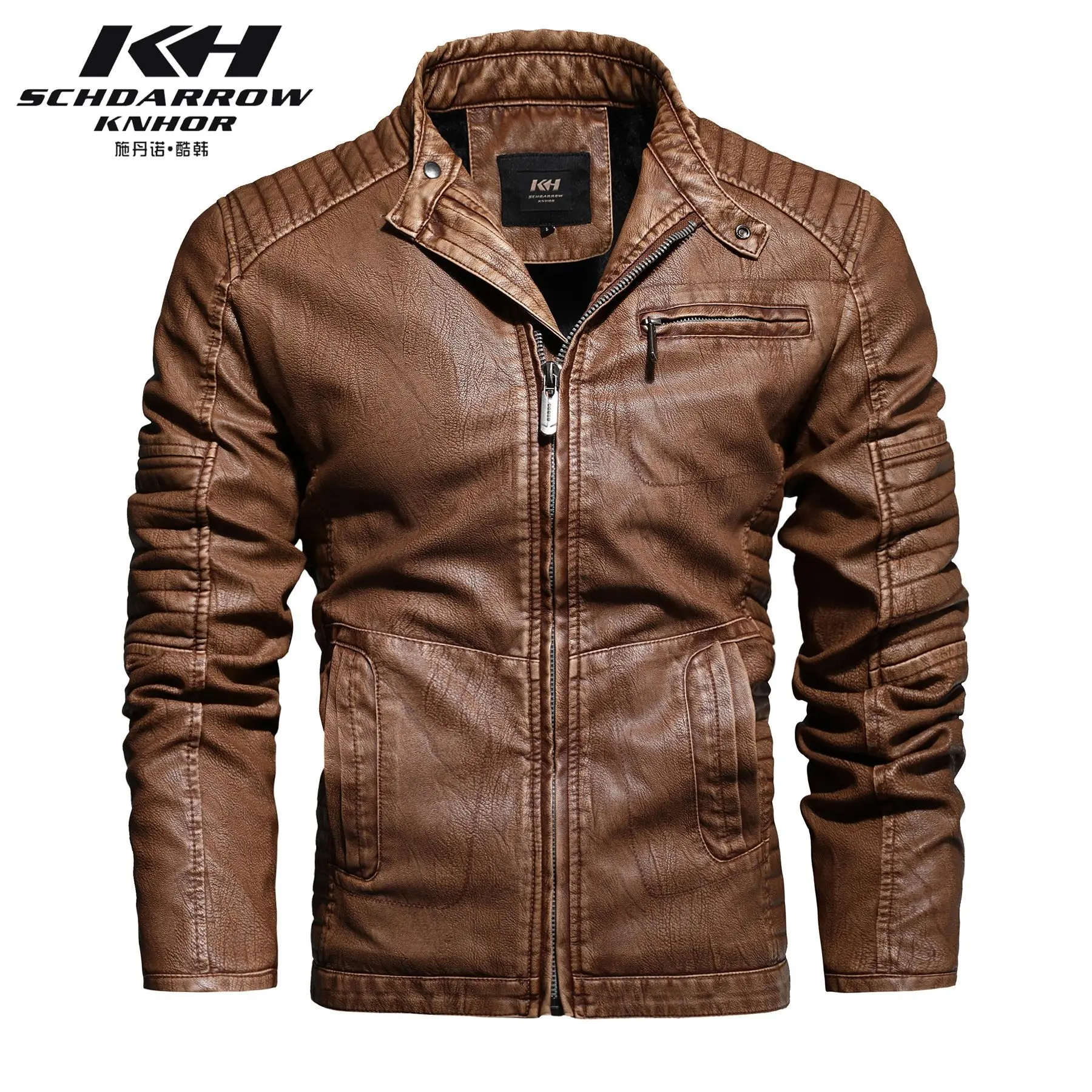 

Autumn and winter men's leather clothes New Retro Leather Jacket trend high quality men's PU coat European and American nostalgi
